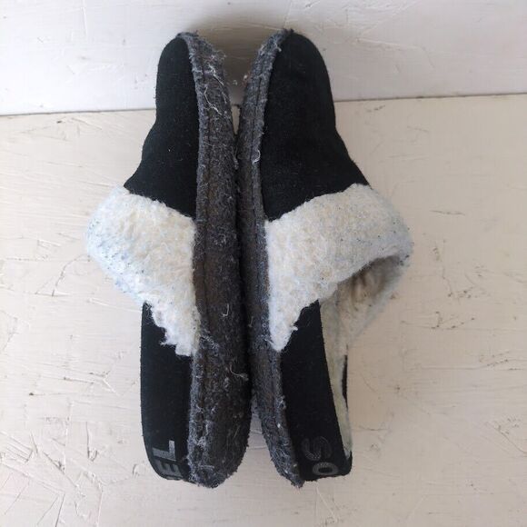 Sorel Nakiska Slide II Slippers Women's Sz 7 Black Faux Suede Slip On - Picture 7 of 7